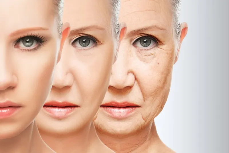 An image comparing the same face at different apparent ages.