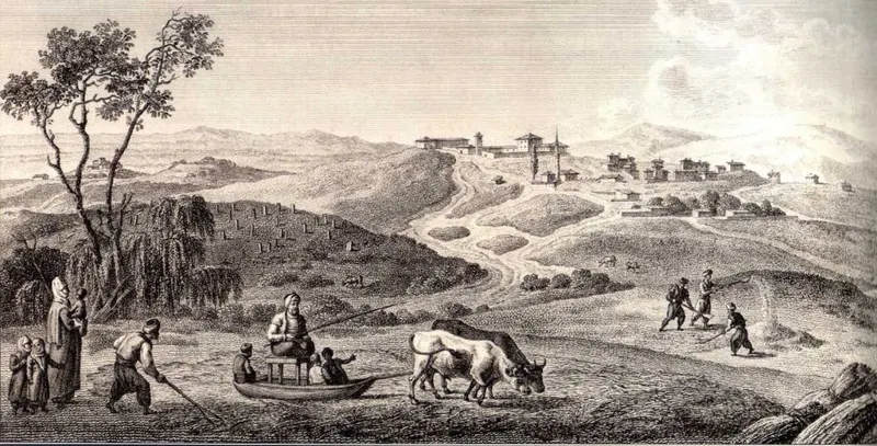 A historical engraving depicting rope making.