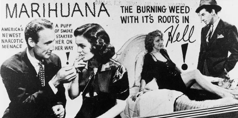 A historical film poster titled Marihuana.